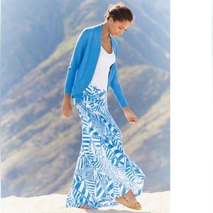 Lilly Pulitzer Blue and White Maxi Skirt